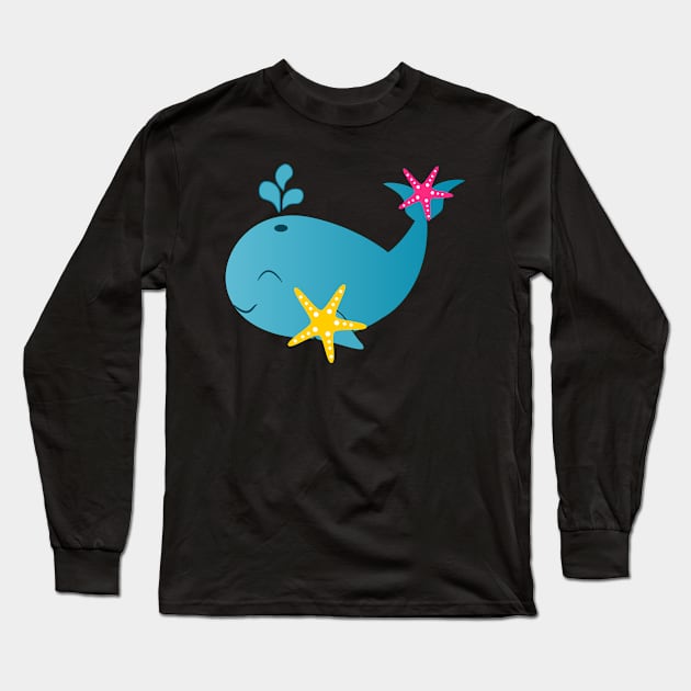 Happy baby whale Long Sleeve T-Shirt by cocodes